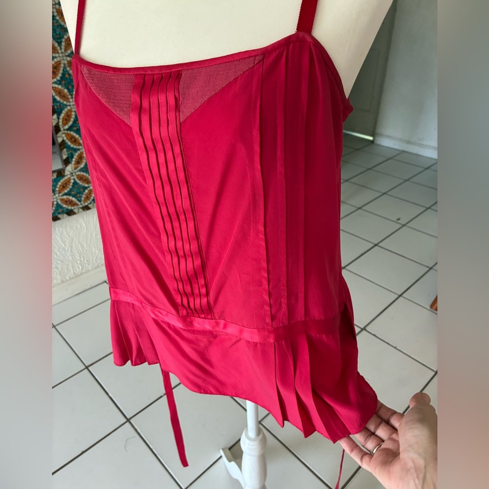 Marc Jacobs, 100% Silk, Red Pleated Chemise